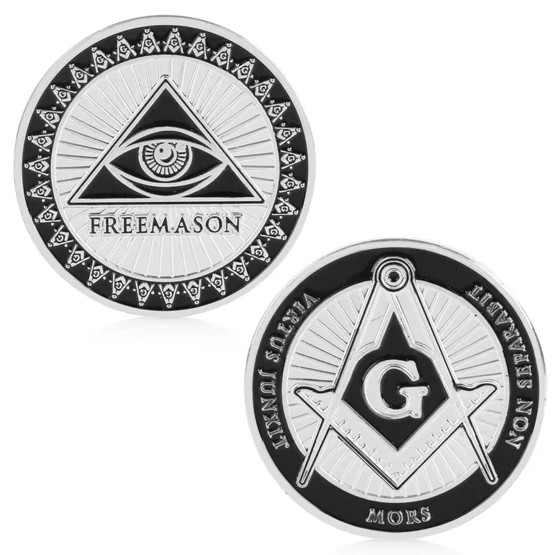 Памятные монеты масонская пирамида для глаз нераздельный вызов|challenger|challenge coin |