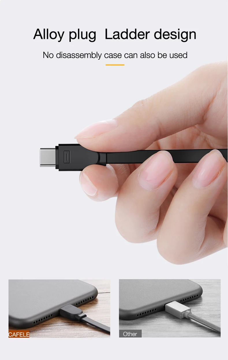 CAFELE USB Выдвижной кабель type-c USB кабель для синхронизации данных и зарядки для samsung S8 huawei p9 p10 для Xiaomi 5X A1 ZUK Z1 Z2