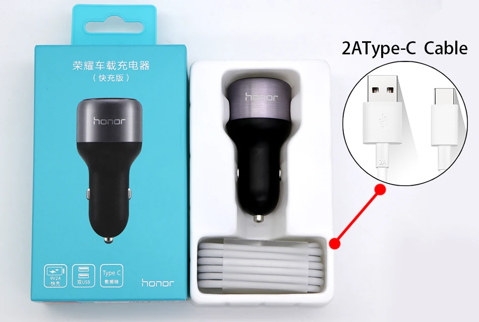 Huawei P9 автомобильное быстрое зарядное устройство 2 USB Supercharge 9V2A usb type C кабель M5 Pro Lite Nova 2 s 3 4 3e 4e Honor 8 9 V8 V9 Note8