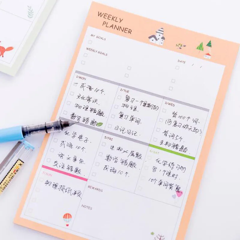 1 шт. Kawaii из блакнота для мужские солнцезащитные очки день/неделя/месяц/может