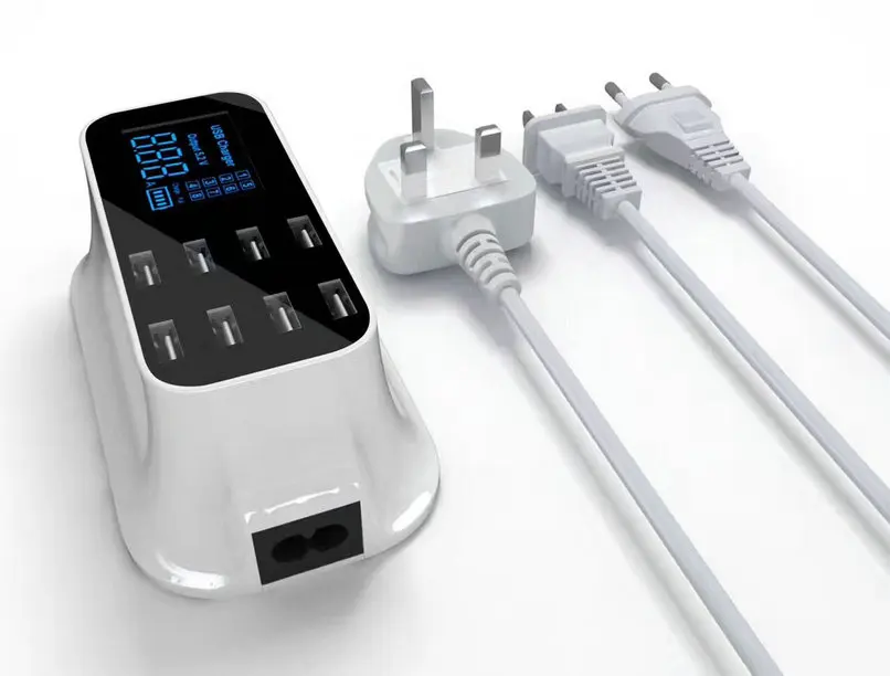 8 портов Смарт USB зарядное устройство адаптер станция концентратор светодиодный дисплей Мобильный телефон планшет настенное зарядное устройство Универсальный настольный разъем питания ЕС AU