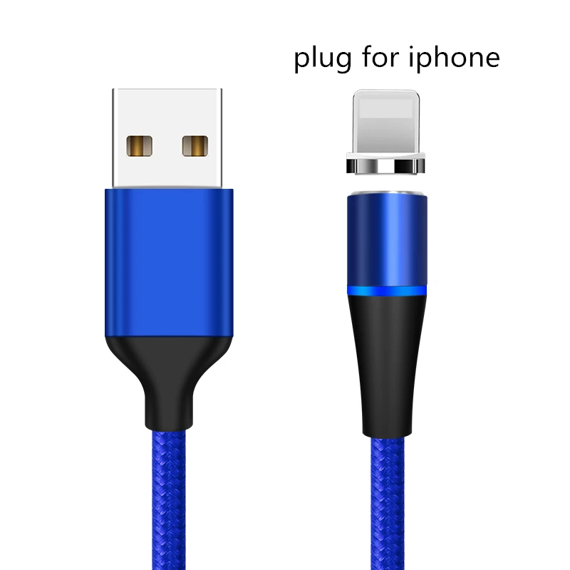 blue for iphone SUNPHG 3A быстрой зарядки Магнитный кабель Зарядное устройство для iPhone xs Макс микро Тип usb C кабель для samsung s9 Мобильный телефон провода - Цвет: blue for iphone