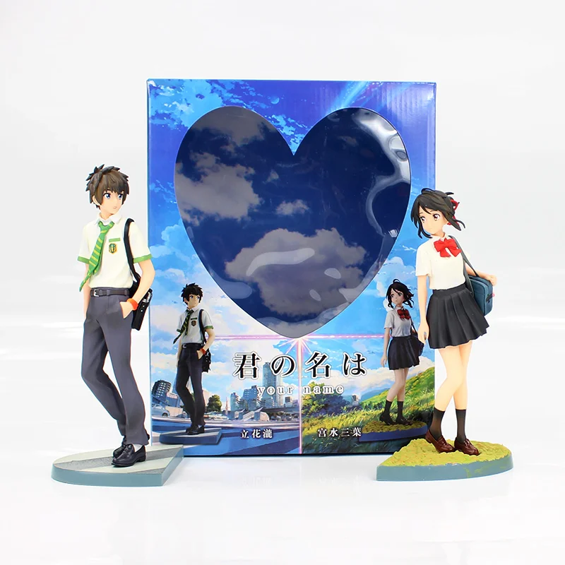 2 шт./лот 22 см аниме ваше имя Tachibana Taki Miyamizu Mitsuha ПВХ экшн фигурка Коллекционная