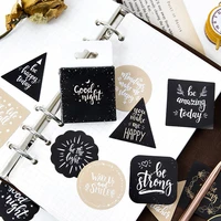 45sheetpc gold black english greetings label stickers diy album decor letters label sticker gifts paper sticker stationery kids