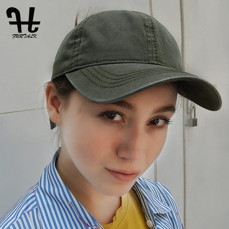 FURTALK мыть хлопок бейсболки женские Человек Весна Лето Snapback папа кепка