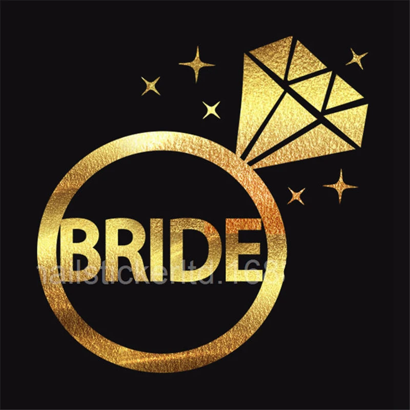 1 шт. золотые наклейки временные татуировки для команды невесты девичник