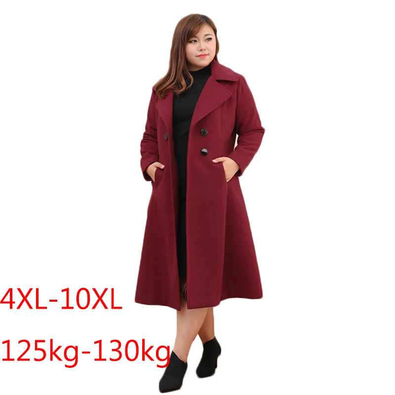 4XL 10XL зимнее пальто большого размера Женская шерстяная куртка новинка 2021