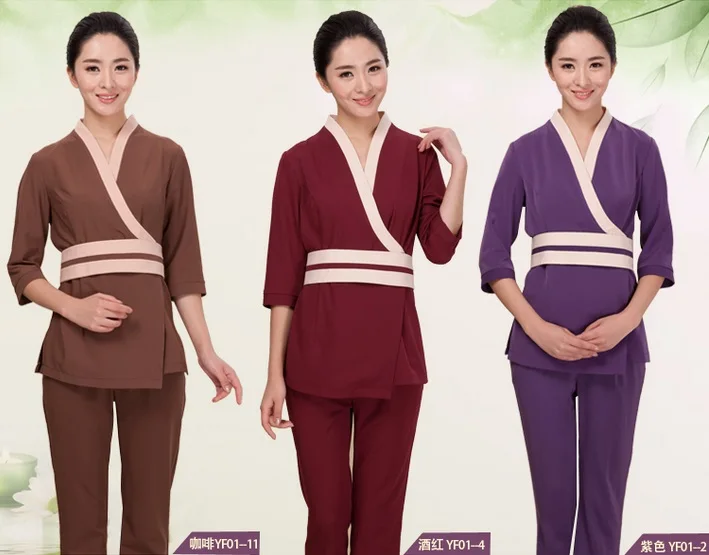 

(1 set) wholesale spa work wear Beauty salon new overalls Two-piece SPA uniforms Hot spring resort suits hotel workwear