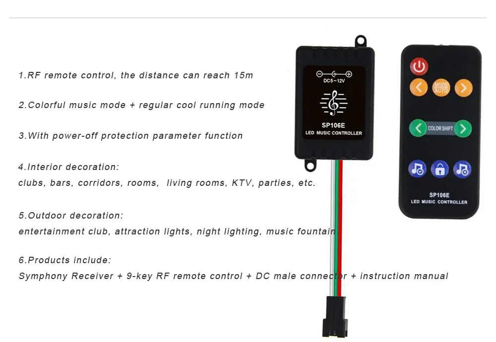 Светодиодный светильник SP105E/SP106E/SP107E/SP108E/SP110E для WS2812 SK6812 WS2811 Волшебная Светодиодная лента