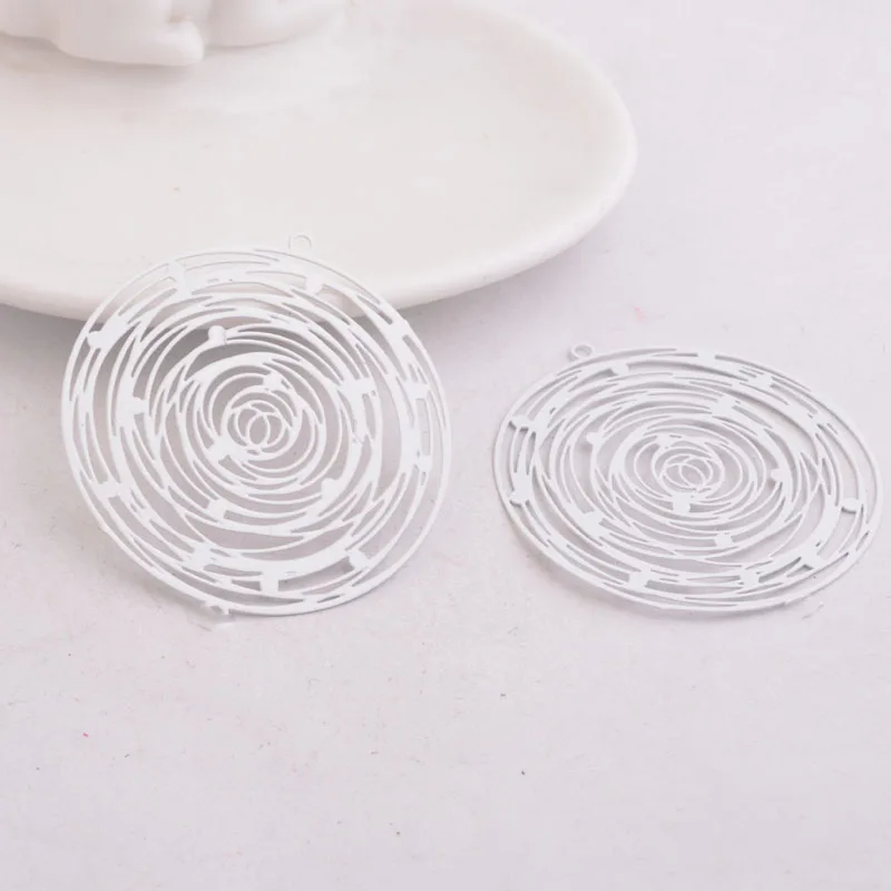 White 30 шт. AB2729 46*48 мм круглое очарование круглой формы в форме цветка разъем ювелирные изделия ниструменты для наращивания волос - Окраска металла: White