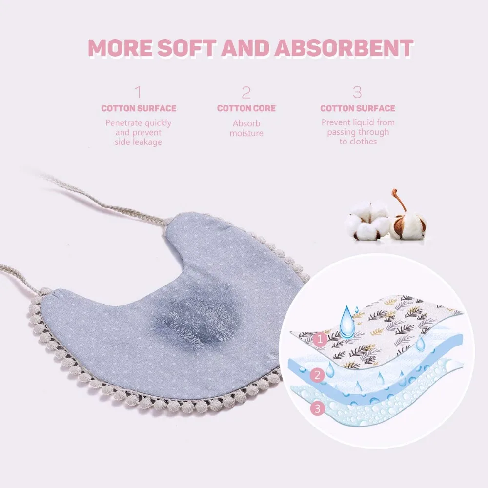 Детские нагрудники хлопковые абсорбирующие двусторонние для новорожденных