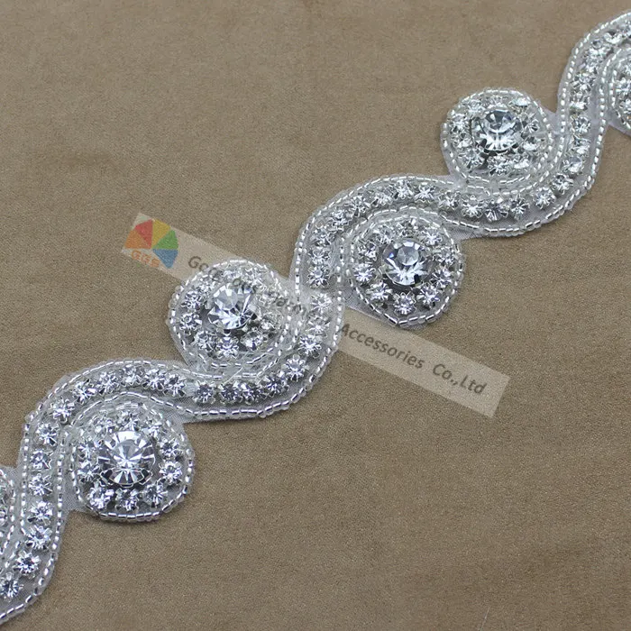 1 ярд Приклеивание по утюгу S-образная форма бандаж отделка Свадебный костюм