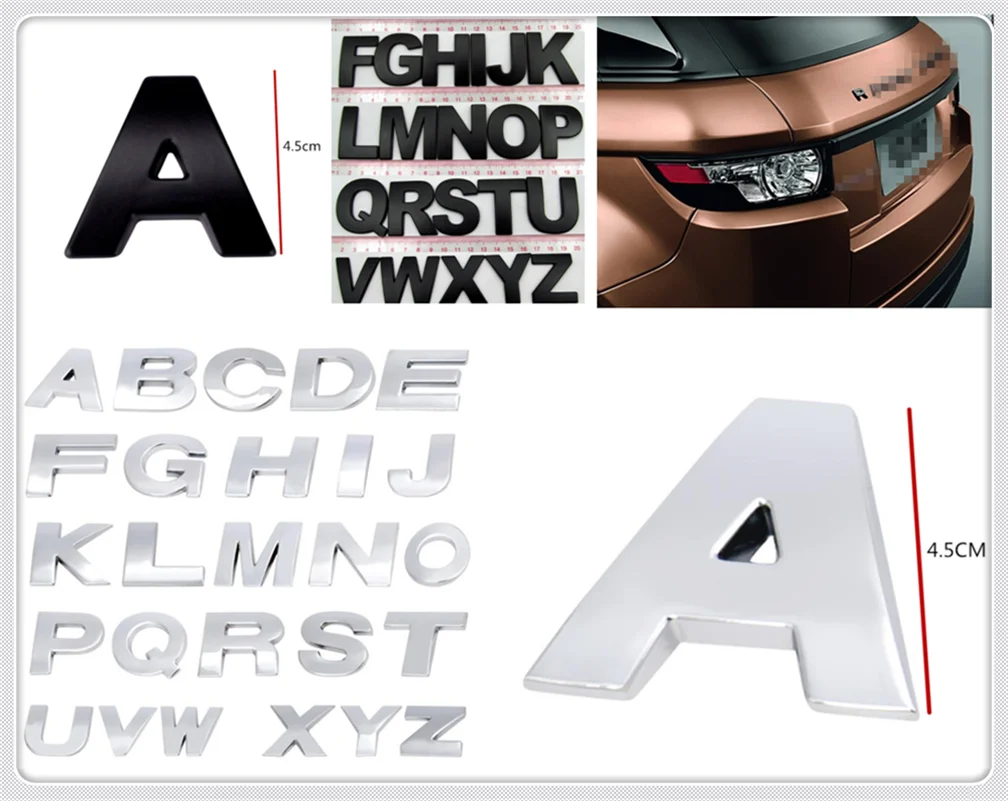 4 5 см Большой размер металлические буквенно-цифровые английские Декоративные