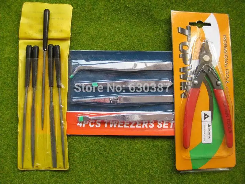 

GJ03 MODEL TOOLS TWEEZERS Side Cutter NEEDLE FILE SET