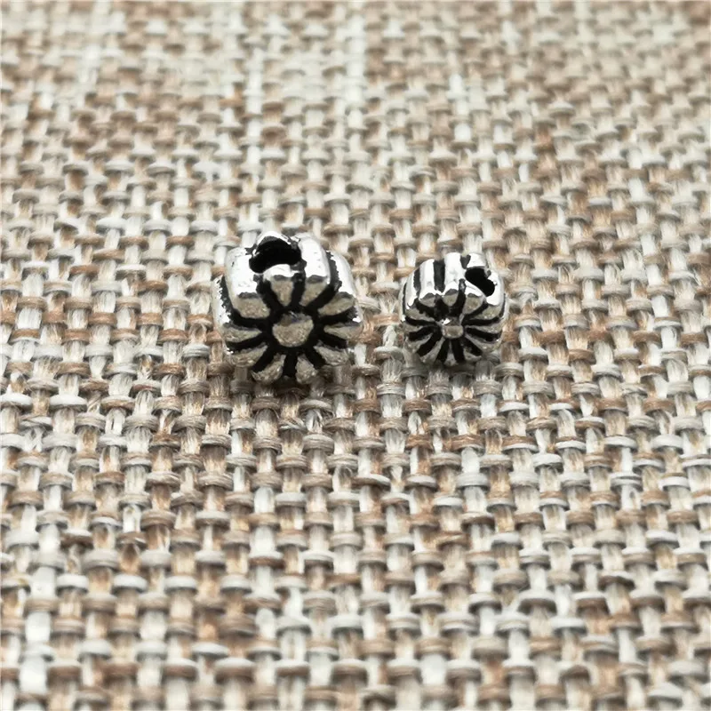 925 Sterling Silver Sunflower Flower Beads 4mm 6mm Bracelet Spacer | Украшения и аксессуары