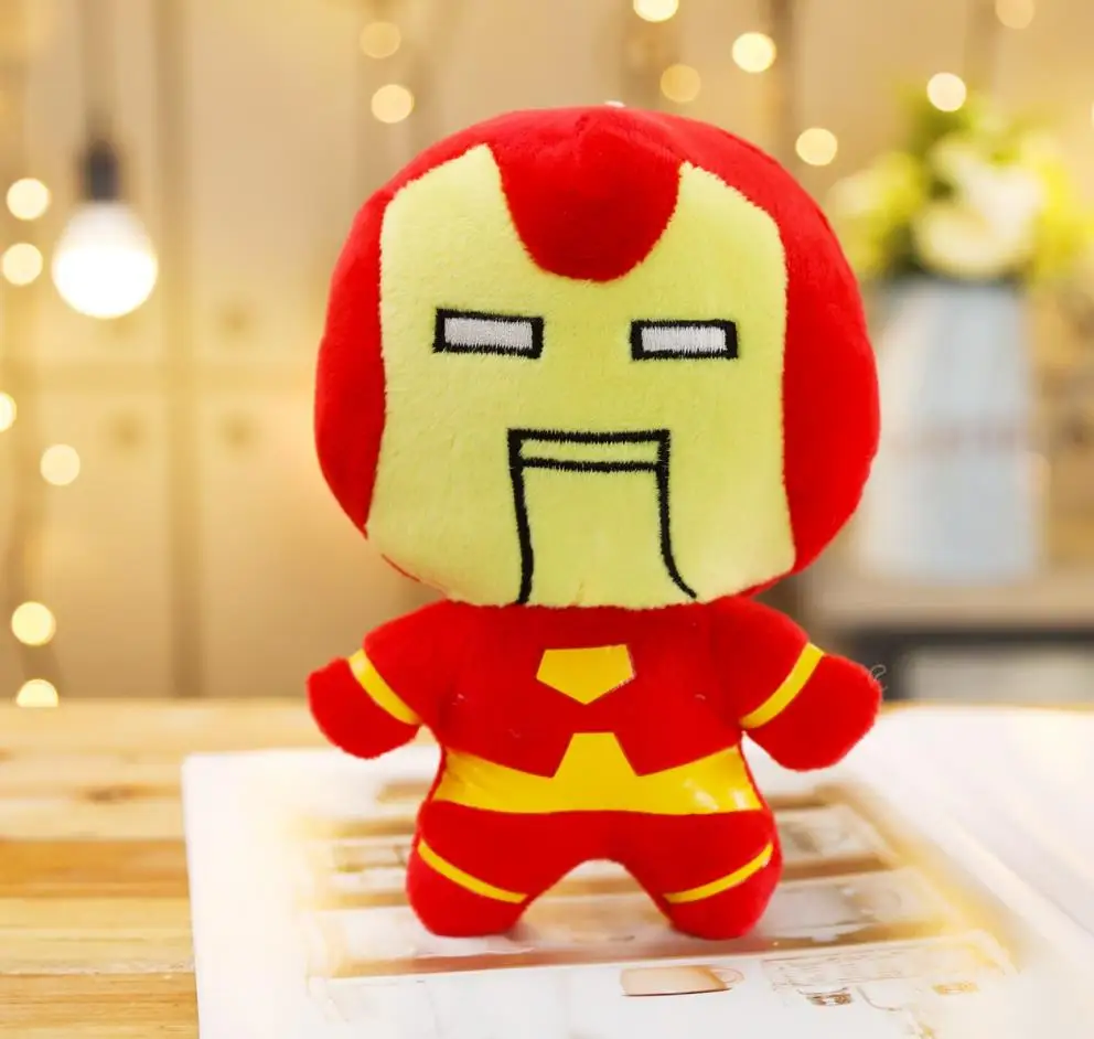 iron Man 1 шт. 20 см Marvel Мстители 4 супер герой Мягкие плюшевые игрушки куклы Капитан Америка, Железный человек паук Тор плюшевые мягкие игрушки - Цвет: iron Man