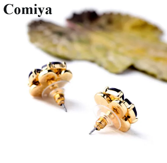 Женские очаровательные синие серьги-гвоздики со стразами Comiya летние ювелирные