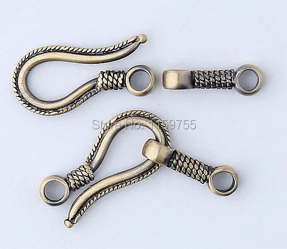 

DIY 30pc Antique Bronze "S" Hook and Eyes Toggle Clasp