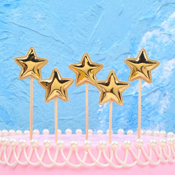 Gold Star 5 шт. Микки и Минни Микки Маус голова торт Топпер флажки для кексов для предродовой вечеринки Мальчик Дети День рождения Свадебные украшения поставки - Цвет: Gold Star