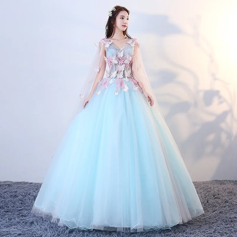 Пышные платья для выпускного вечера 2019 бальные взрослых v образный вырез Бабочка