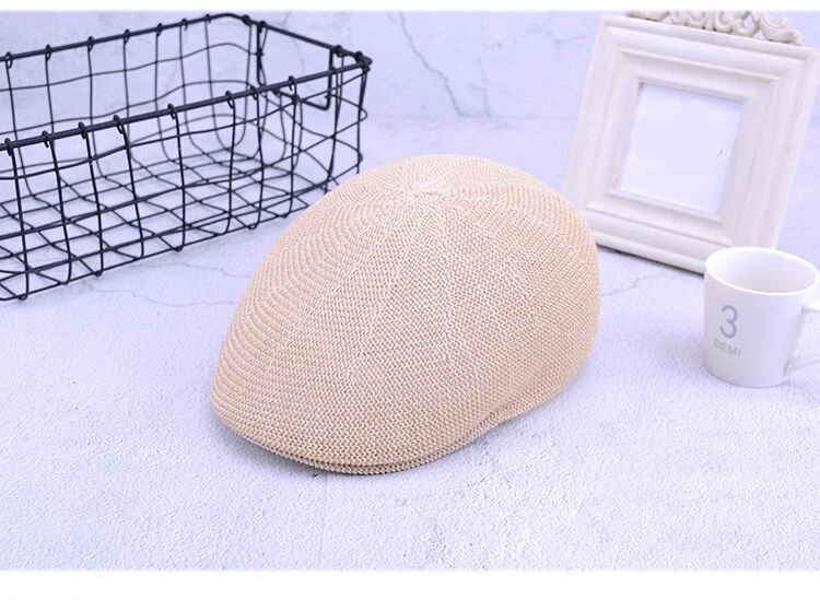 Новая мода лето женский берет шляпа Британский Повседневный кепки Gorras льняные солнцезащитные очки мужской солнцезащитный козырек дышащий соломенный берет кость