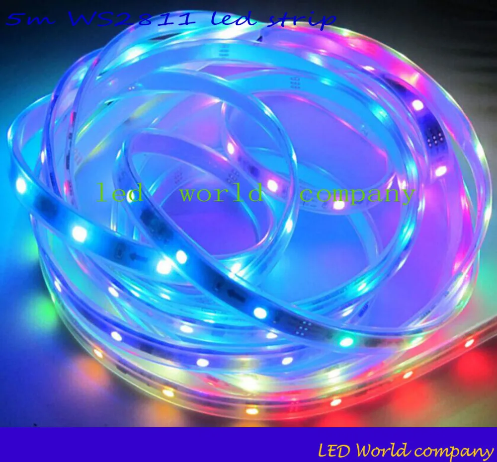 Светодиодная лента WS2811 5 м 30 светодиодов/м водонепроницаемая Ip67 ws2811 ic 12 в