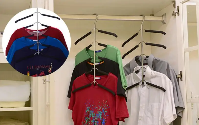 5-слойная вешалка для одежды Многофункциональная Прочная из нержавеющей стали |