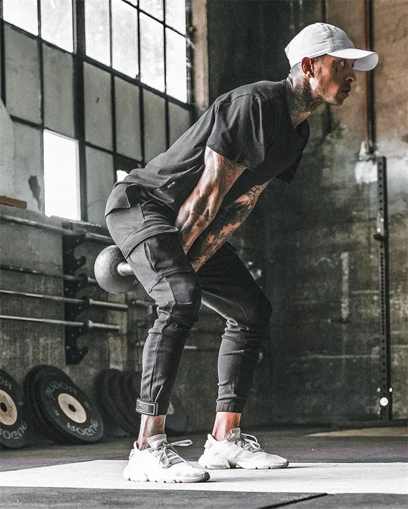 Осень спортивный Штаны Для мужчин Штаны Slim Fit боковой карман тренажерный зал Для мужчин джоггеры Для мужчин s впитывает пот и Штаны брюки для спорта, бега Штаны на открытом воздухе