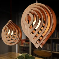 rain drop led wood pendant light rustic lighting fixtures american contemporary design kitchen for shoprestaurant room pll 712