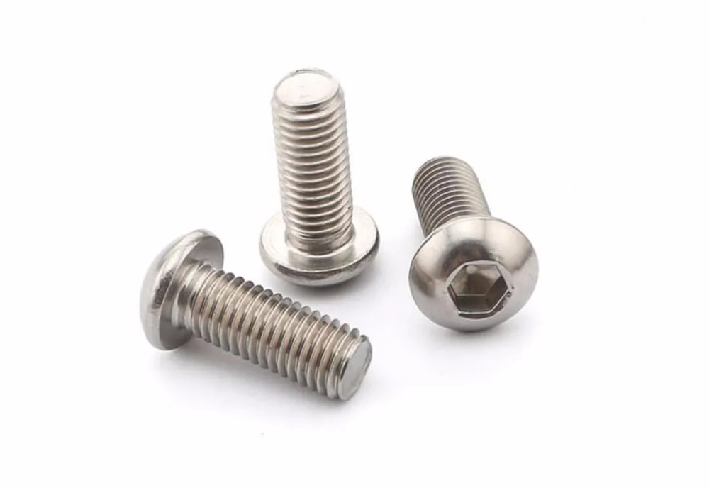 200PCS M2 Stainless Steel Allen Button Screw Hex Socket Screws Round Head Bolts Mushroom Bolt M2*3/4/5/6/8/10/12/14/16/18mm |