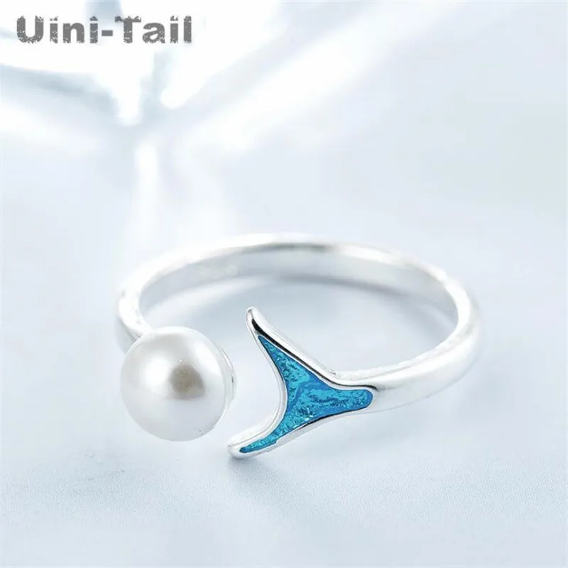 Женское кольцо рыбий хвост Uini-Tail Открытое из стерлингового серебра 925 пробы с