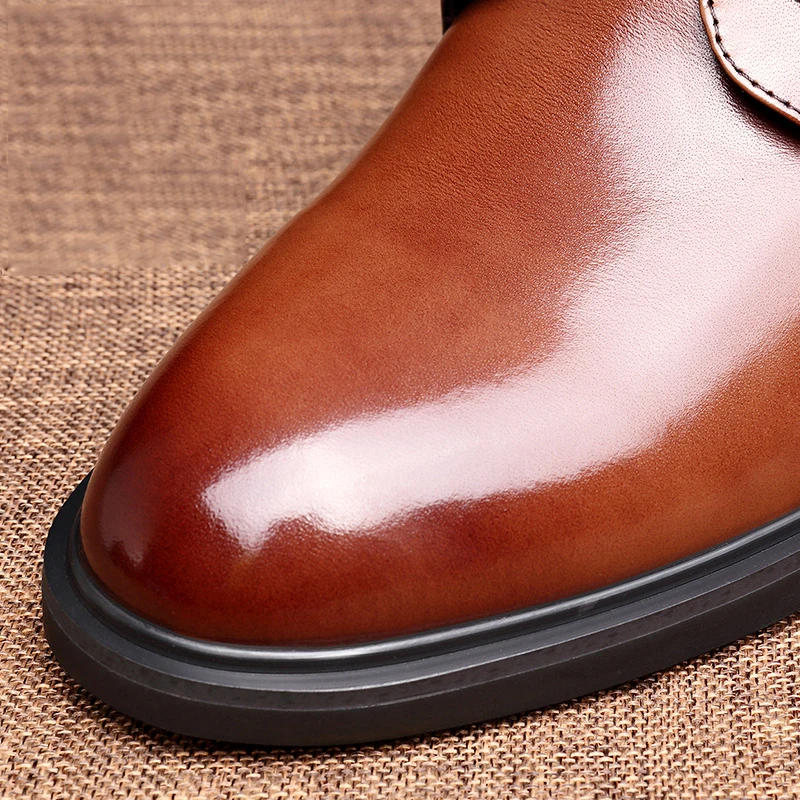 Новое поступление 2017 модные мужские деловые туфли из натуральной кожи на