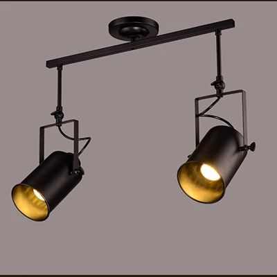 2 head no bulb Лофт промышленный Светодиодный точечный светильник регулируемый черный подвесной светильник винтажный Железный для магазина одежды освещение кафе/бар/торговый центр подвесной светильник - Цвет корпуса: 2 head no bulb