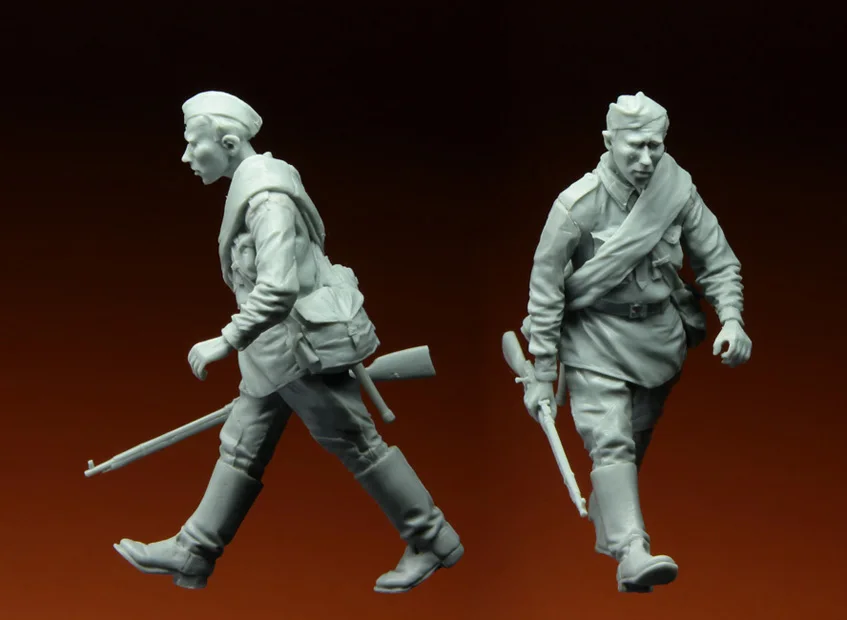 1/35 _ комплект 097 российский пехотный Курск 1943 одна фигурка несобранный Топ |