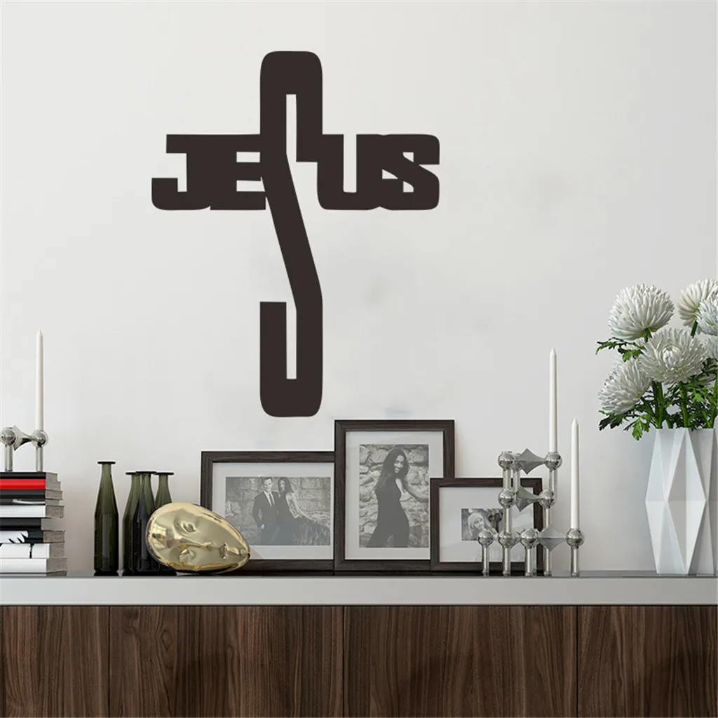 KAKUDER Christian Jesus Cross Art домашний декор самоклеющийся ПВХ винил съемная Наклейка на