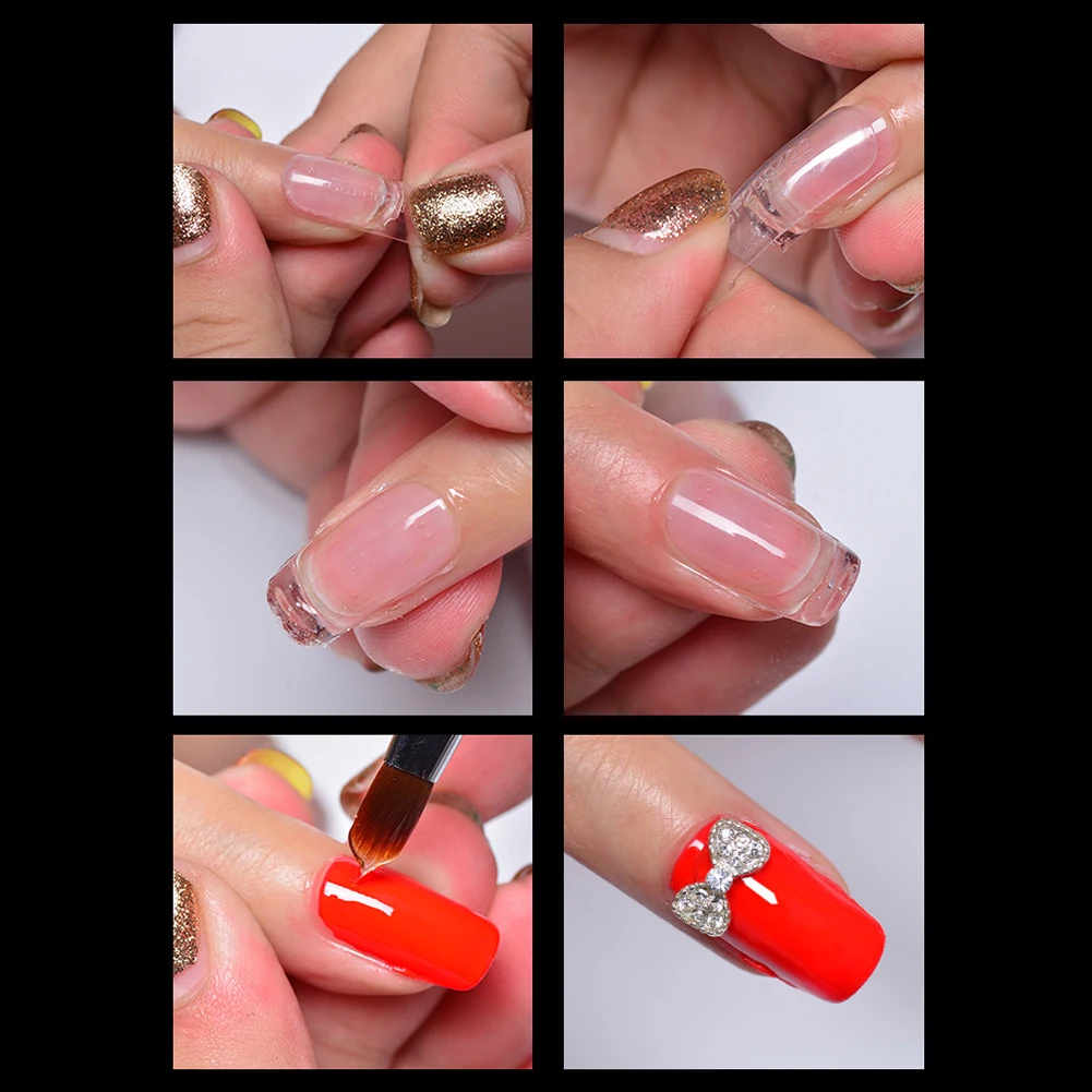 

7Pcs Poly Nail Gel Builder Gel Fixed Clip Nail Art Pen Building Model Rainbow Bar New Arrival