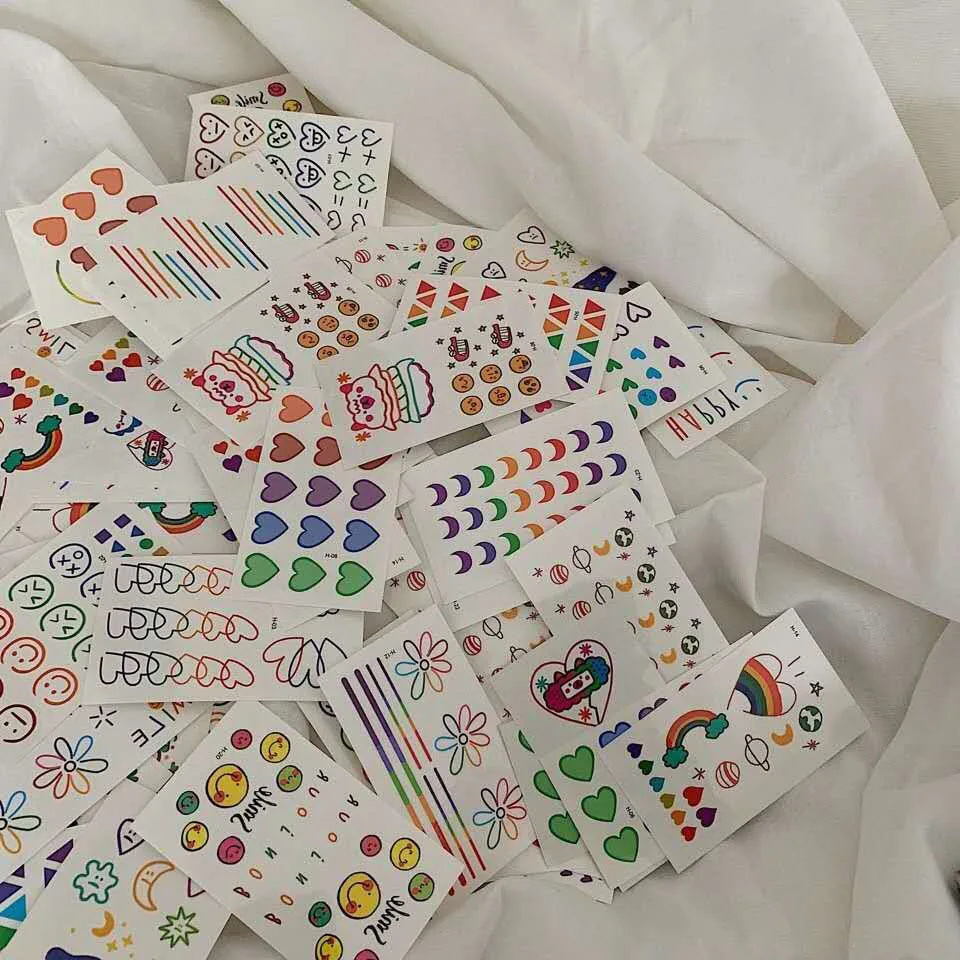 Горячие маленькие милые корейские Стиль Мультфильм Временные татуировки