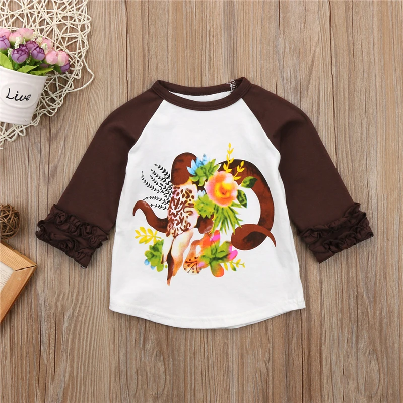 Pudcoco/От 0 до 5 лет футболка с рисунком для новорожденных мальчиков и девочек