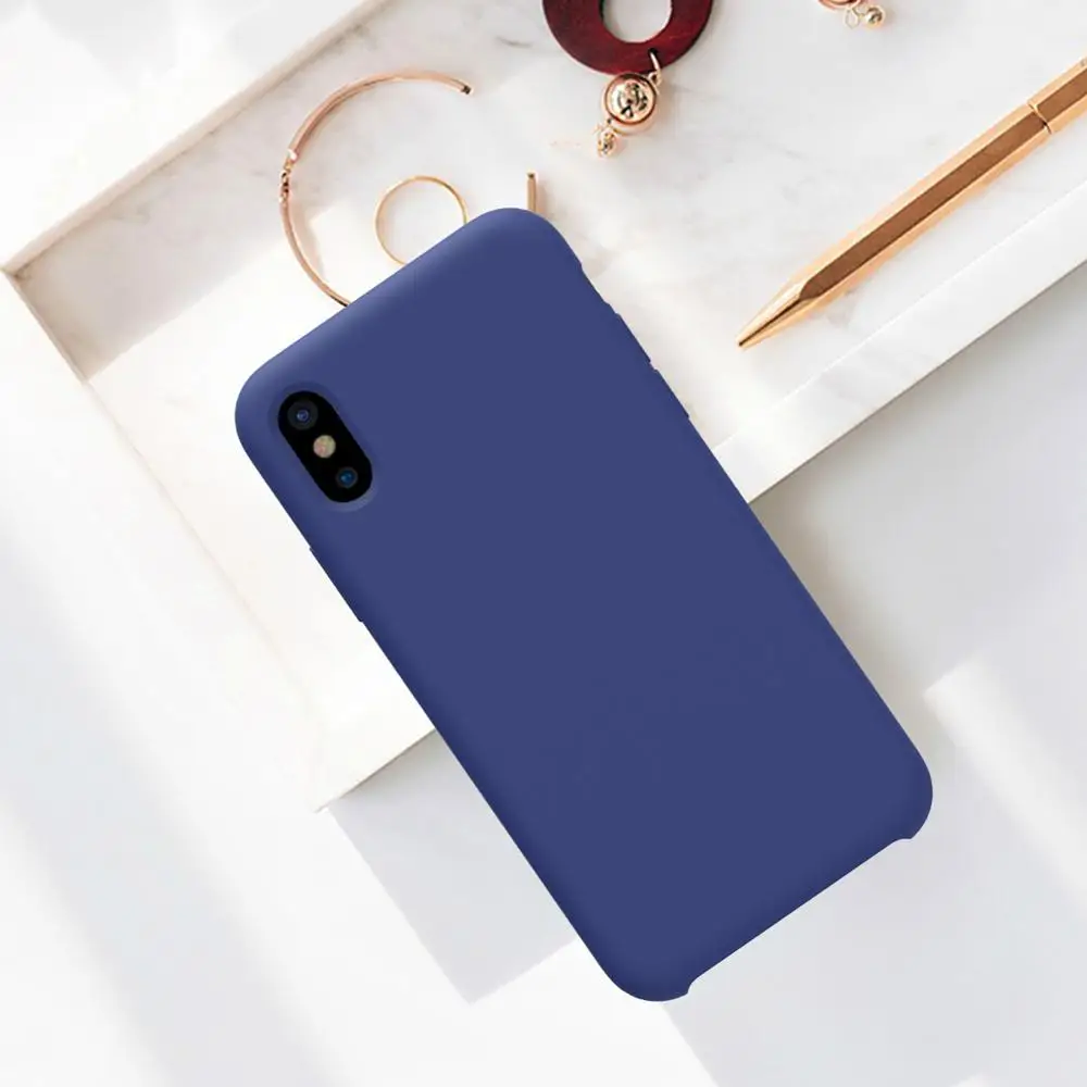 NILLKIN Бренд Flex Pure Silicon Conque Case Soft Liquid Smooth Silicone Rubber Shell Back Cover Protective Bag Для iPhone X