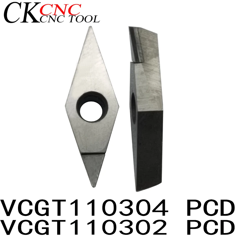 2 шт. VCGT110302 PCD VCGT110304 алмазные вставки карбидные фрезерные Вставки CNC dimond лезвие