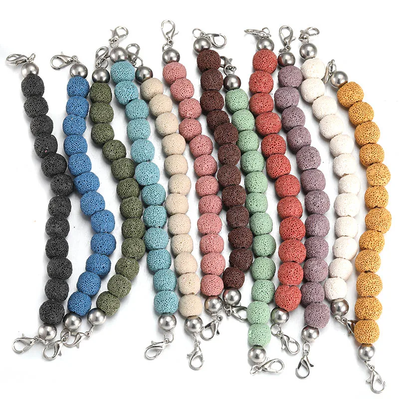 Оригинальный натуральный Маленький Дельфин Лава камень из бисера браслеты