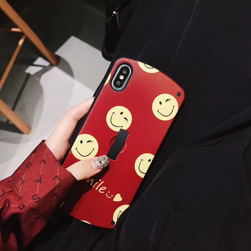 Силиконовый чехол с улыбающимся лицом для iphone X XS MAX XR скрытый чехол-подставка 6 7