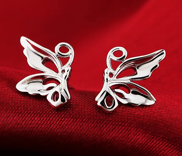 One Pair Promotion Nice 925 Sterling Silver Cute Butterfly Stud Earring With Back Stopper Woman Girl Jewelry | Украшения и