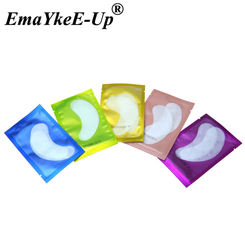 Mix Color-50pairs 50 пар подушечки для макияжа глаз для наращивания ресниц под глазами одноразовые подушечки для волокно для наращивание ресниц Бесплатные наклейки для ресниц - Длина: Mix Color-50pairs