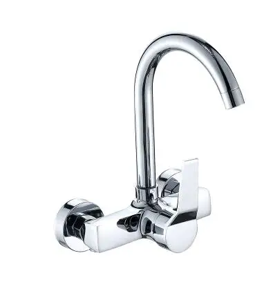 Настенный гибкий смеситель для кухни с двойными отверстиями раковины настенный