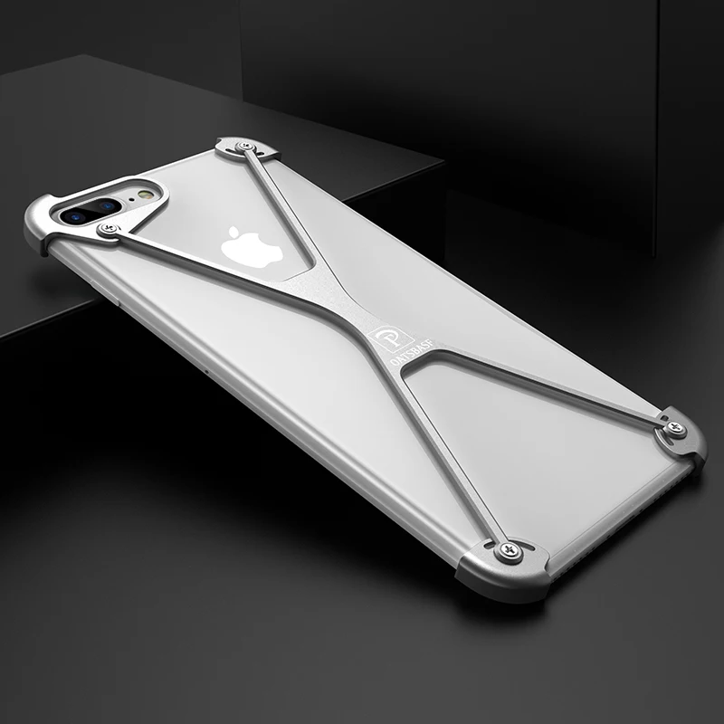 YILI X Форма чехол для iPhone 7 личность основа Plus из металла границы бампер Тонкий