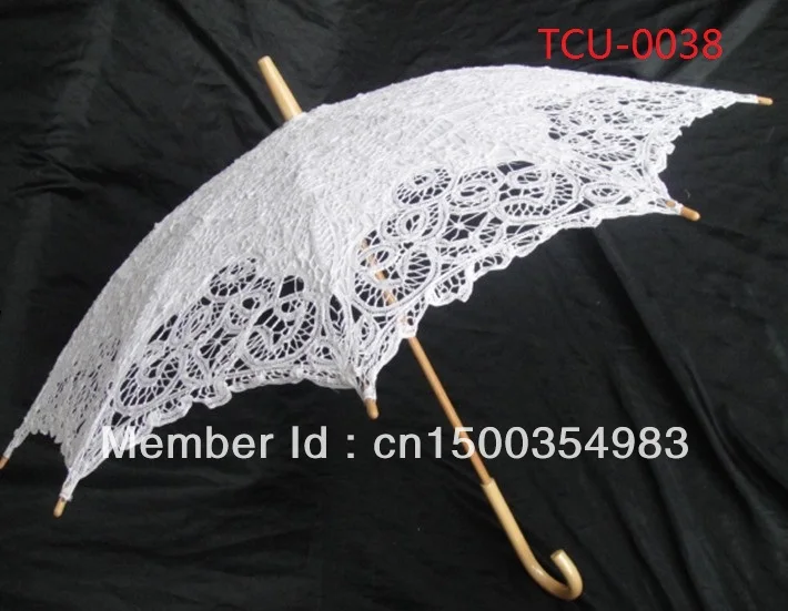 2013 free shipping cotton wedding umbrellas lace parasols | Свадьбы и торжества