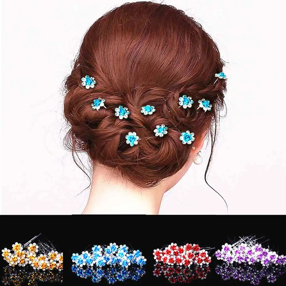 FAMSHIN 20 шт./партия шикарное женское свадебное с кристаллами и стразами заколки для