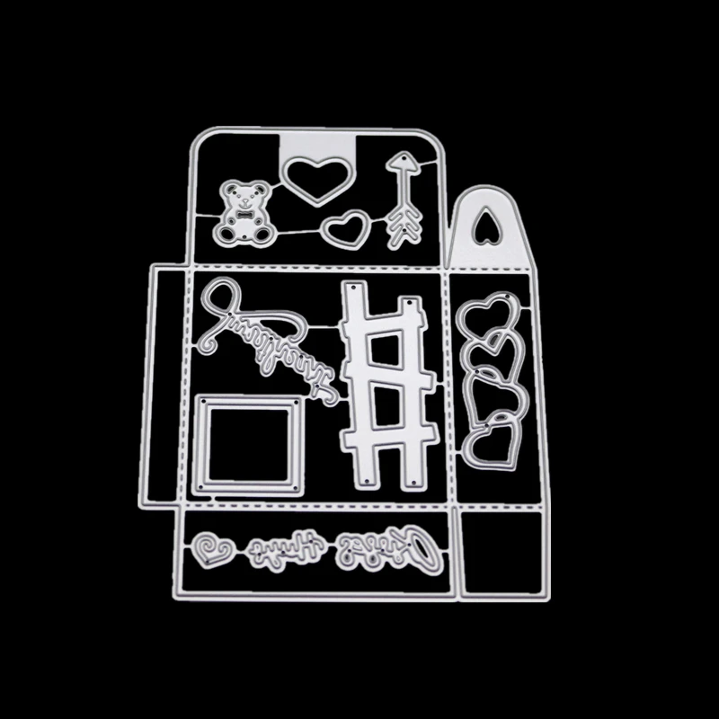 3D подарочная коробка для рукоделия металлические Вырубные штампы скрапбукинг