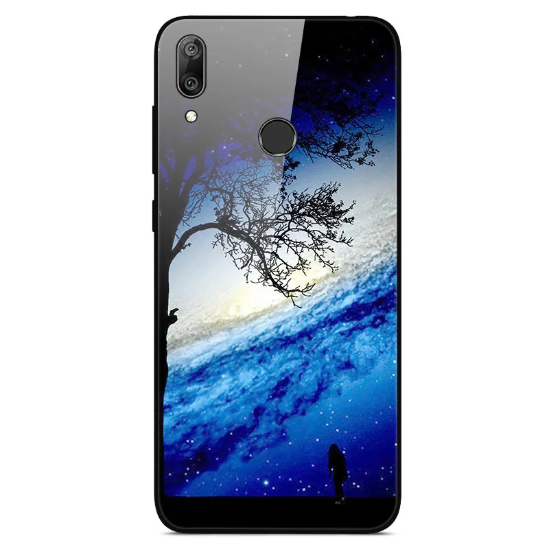 27 Чехол для телефона s для huawei Y7, жесткая задняя крышка из закаленного стекла для huawei Y7, чехол Y 7, мягкий бампер, художественный чехол 6,26 - Цвет: 27